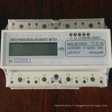 Compteur d&#39;énergie numérique triphasé Affichage analogique à rail DIN Kwh Meter